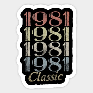 39th Birthday Gift 39 Years Old Retro Vintage 1981 Classic Sticker